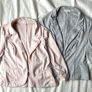 2 Candies Suit Blazer Jackets - 1 pink, 1 gray
